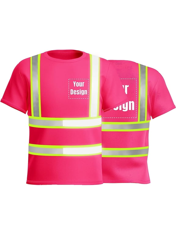High Visibility Reflective Safety Shirts Custom Your Logo Hi Vis t Shirts Neon Quick Dry Outdoor Work Shirts
