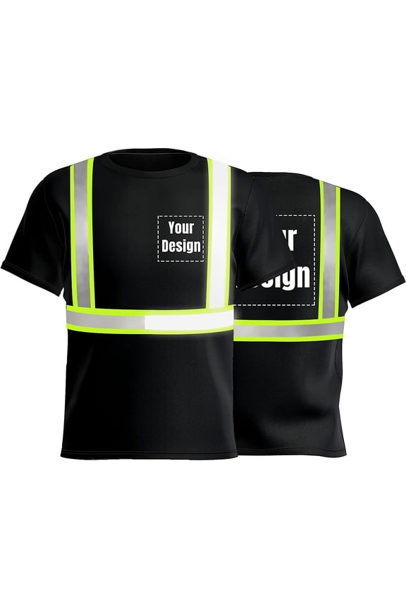 High Visibility Reflective Safety Shirts Custom Your Logo Hi Vis t Shirts Neon Quick Dry Outdoor Work Shirts