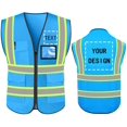 thumbnail image 1 of High Visibility Reflective Safety Vest Customize Logo With 5 Pockets Protective Workwear Outdoor Work Vest, 1 of 14