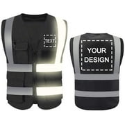 High Visibility Reflective Safety Vest Customize Logo With 5 Pockets Protective Workwear Outdoor Work Vest