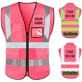 thumbnail image 1 of High Visibility Reflective Safety Vest Customize Logo With 5 Pockets Protective Workwear Outdoor Work Vest, 1 of 13