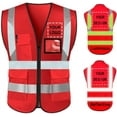 thumbnail image 1 of High Visibility Reflective Safety Vest Customize Logo With 5 Pockets Protective Workwear Outdoor Work Vest, 1 of 13