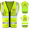 thumbnail image 1 of High Visibility Reflective Safety Vest Customize Logo With 5 Pockets Protective Workwear Outdoor Work Vest, 1 of 13