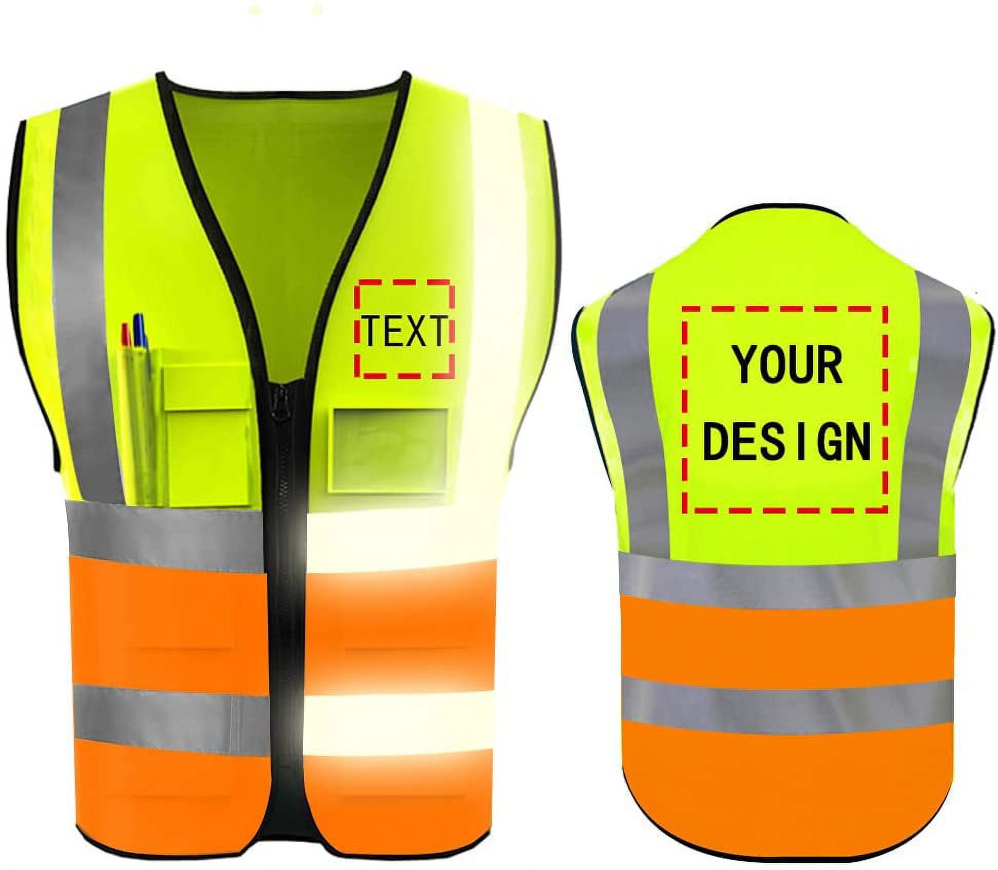 High Visibility Reflective Safety Vest Customize Logo With 5 Pockets ...