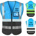 thumbnail image 1 of High Visibility Reflective Safety Vest Customize Logo With 5 Pockets Protective Workwear Outdoor Work Vest, 1 of 13
