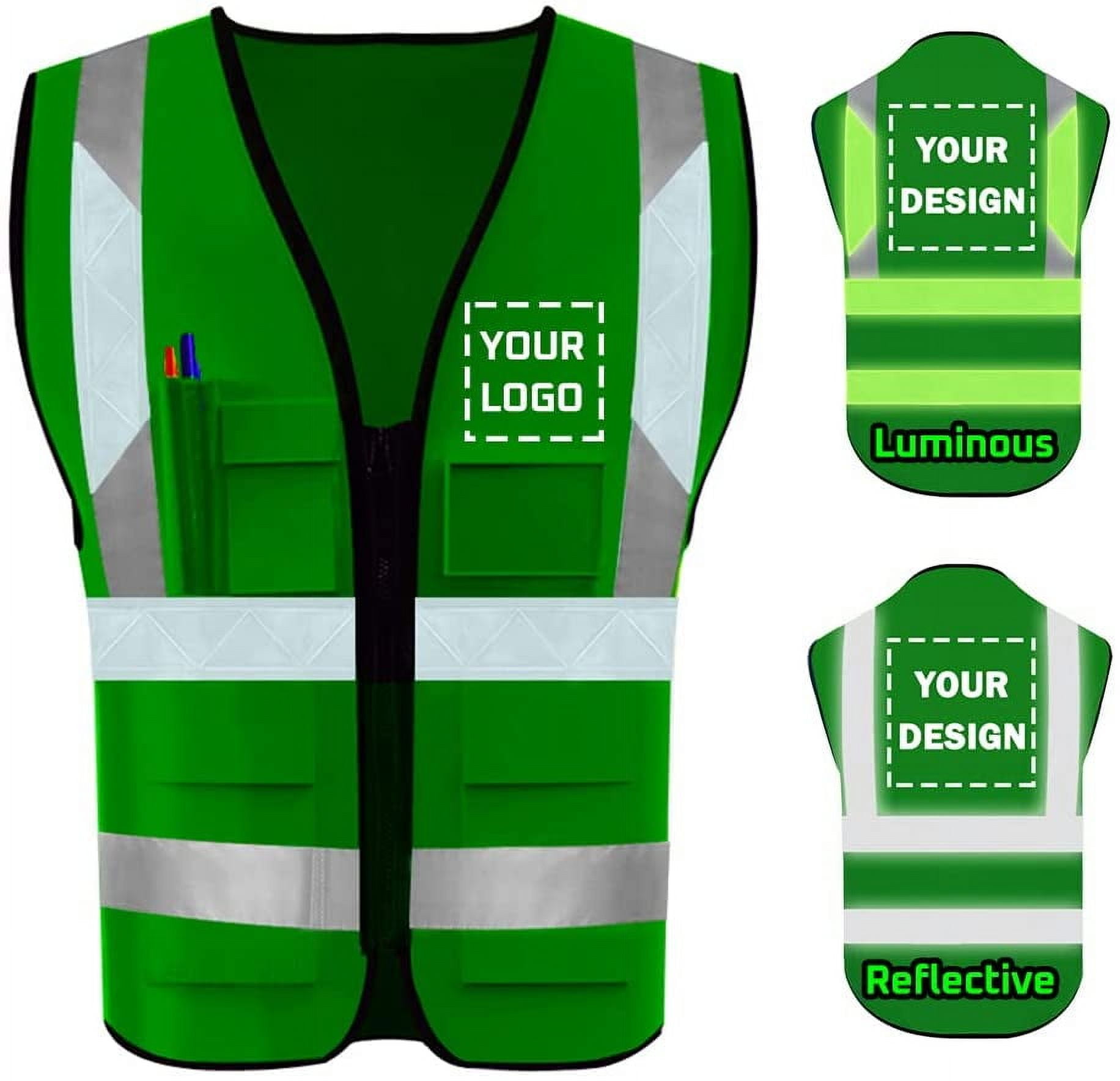 High Visibility Reflective Safety Vest Customize Logo With 5 Pockets ...