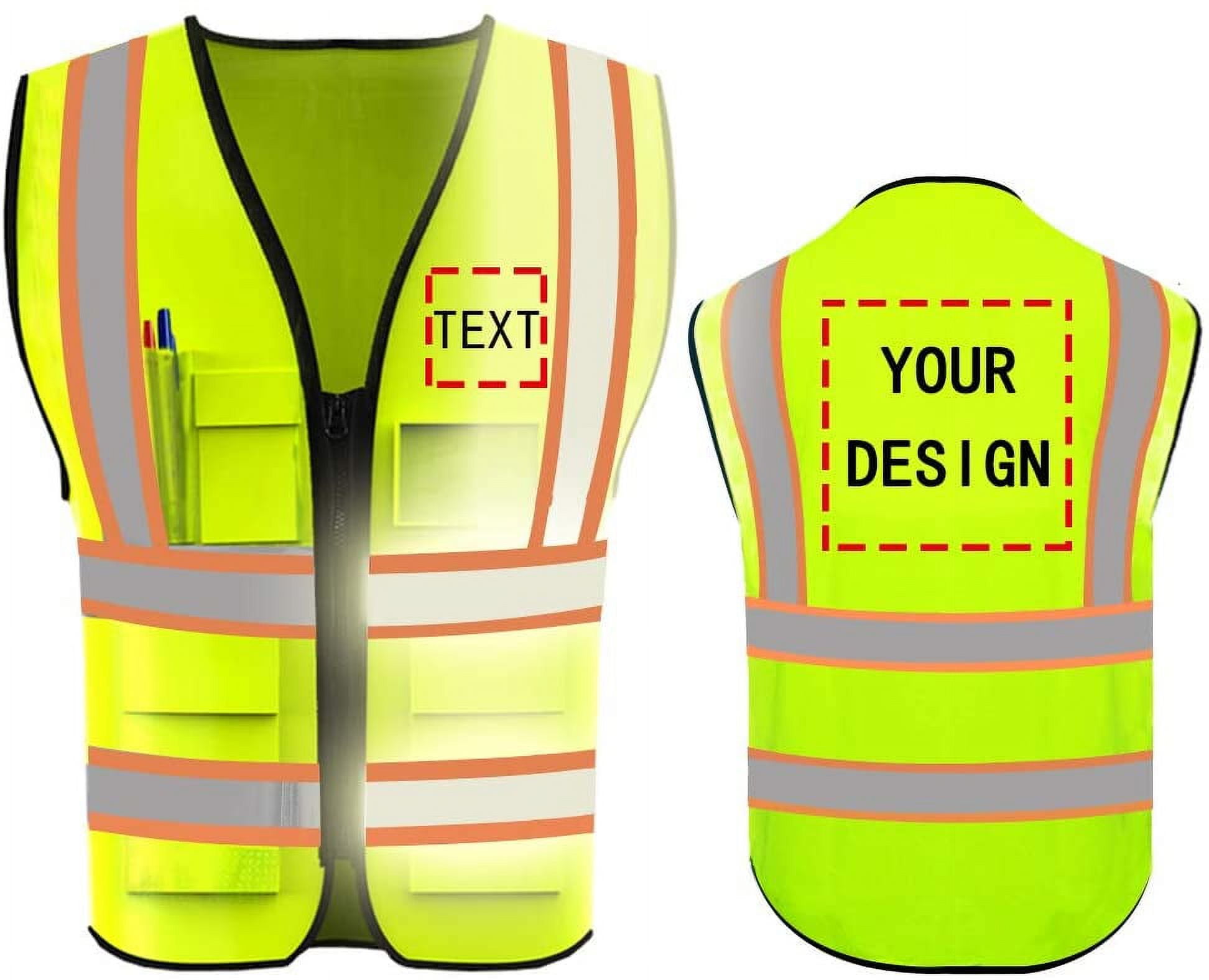 High Visibility Reflective Safety Vest Customize Logo With 5 Pockets ...