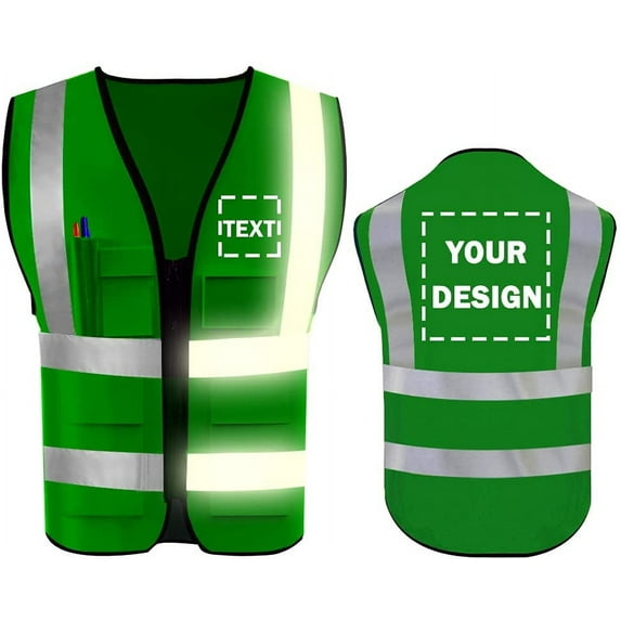 High Visibility Reflective Safety Vest Customize Logo With 5 Pockets Protective Workwear Outdoor Work Vest