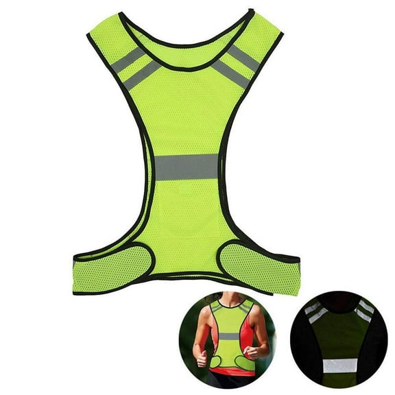 High Visibility Reflective Safety Vest - Fluorescent Mesh for Running, Cycling, Construction, Traffic Work - Adult S