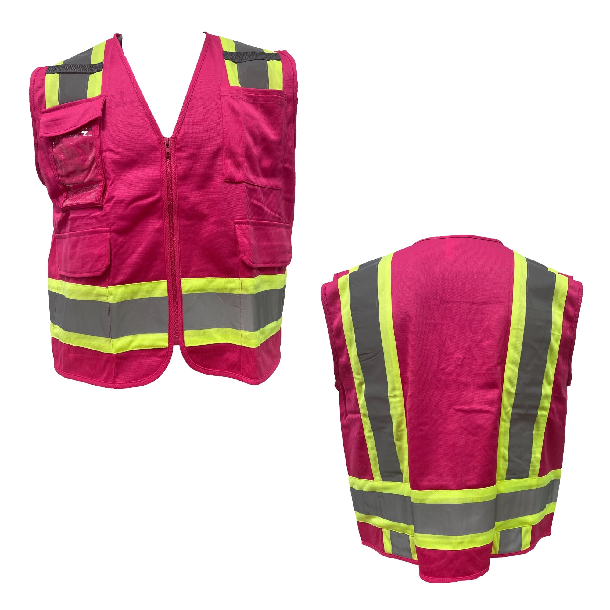 High Visibility Reflective Safety Vest with Pockets and Zipper- Ideal  Construction Vest for Men and Women, Hi-Vis Vest Waistcoat, Stay Safe and