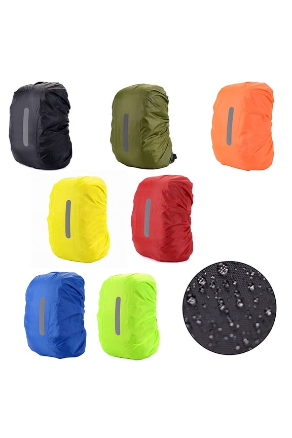 High Visibility Reflective Strip Backpack Rain Cover For Outdoor Travel 800L Black L(For 45-55L) Fangkenuo