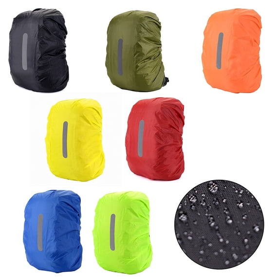 High Visibility Reflective Strip Backpack Rain Cover For Outdoor Travel 800L Black L(For 45-55L) Fangkenuo