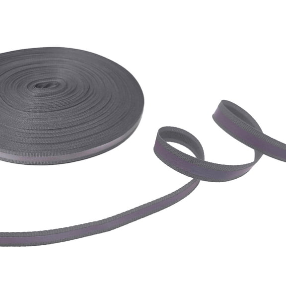 High Visibility Reflective Tape Strip Silver Sew on Safety Fabric Webbing Trim Strip Deco Safety Tape - Grey 10mm x 25meters