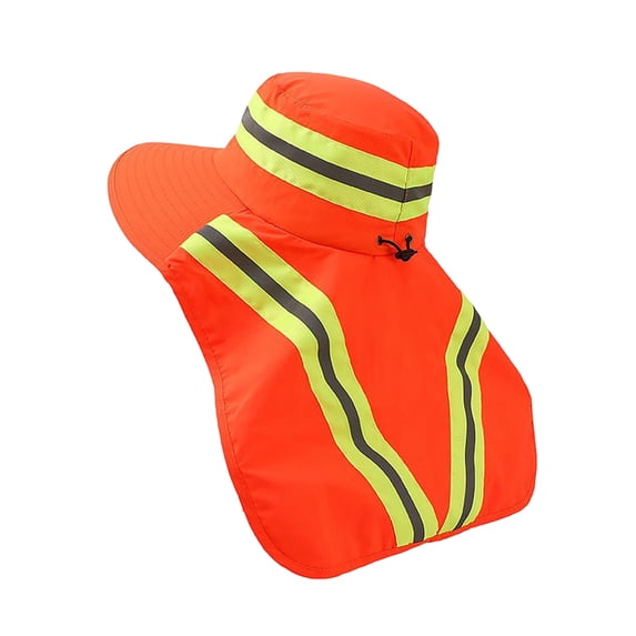 High Visibility Reflective Work Safety Sun Hat with Neck Flap, Wide Brim UV Protection Hat With Top Vents, Breathable Cooling Mesh for Summer Heat