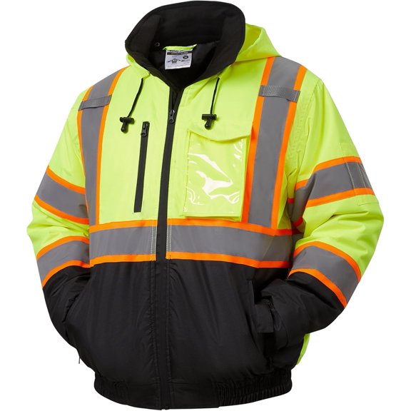 High Visibility Safety Jacket,Reflective Waterproof Jacket with Black bottom,Construction Work for Men/Women