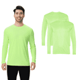 thumbnail image 1 of High Visibility Safety Long Sleeve T-Shirt, Hi Vis Pullover Pure Dry Fit Poly Workwear Tee (Safety Neon Green, 2 Pack, L), 1 of 6