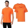 thumbnail image 1 of High Visibility Safety Short Sleeve T-Shirt, Hi Vis Pure Dry Fit Poly Shirts for Men, 5.1 Oz 100% Polyester, Neon Orange, 2 Pack, S Size, 1 of 6