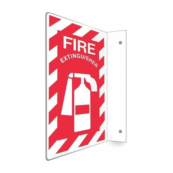 High Visibility Safety Sign, 24 in Height, 12 in Width, PETG, L-Shape ...
