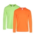 thumbnail image 1 of High Visibility Safety T-Shirt, 5.3 Oz 100% Polyester Pure Dry Fit Poly Long Sleeve Shirts, Hi Vis Work Safety Neon Green and Safety Neon Orange Tee, Size 2XL Pack 2, 1 of 6