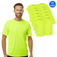thumbnail image 1 of High Visibility Safety T-Shirt | Gildan Hi Vis Safety Green Tee Short Sleeve Shirt 5.3 Oz. Pack 12, Size-4XL, 1 of 5