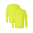 thumbnail image 1 of High Visibility Safety T-Shirt | Gildan Long Sleeve Shirt, Safety Green Tee | Pack 2, Size-2XL, 1 of 6