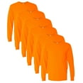 thumbnail image 1 of Gildan Mens DryBlend High Visibility Long Sleeve T-Shirt,50/50 Cotton/Polyester, Hi Vis Work T-Shirts, (Safety Orange 6 Pack, L), 1 of 6