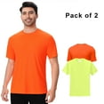 thumbnail image 1 of High Visibility Safety T-Shirt for Men, Lightweight 5.1oz Hi Vis work Tee 100% Polyester, Breathable Safety Shirts Neon Orange and Green, Size 3XL Pack 2, 1 of 5