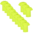 thumbnail image 1 of High Visibility Safety T-Shirts | GILDAN Heavy Cotton Hi Vis T-Shirt Made with 5.3 Oz./yd² (Us), 50/50 Cotton/polyester, 20 Singles - Safety Green | XL Size - 12 Pack, 1 of 5