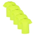 thumbnail image 1 of High Visibility Safety T-Shirts | Gildan Heavy Cotton Hi Vis T-Shirt for Comfortable Working Experience - Safety Green | L Size - 5 Pack, 1 of 5