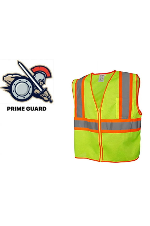 U.S.A. High Visibility Safety Vest - ANSI Class 2 - Neon Yellow -Reflective Vest 4X