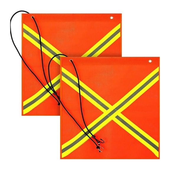 High Visibility Safety Warning Flags Double Side Reflective Strips Safety Flag