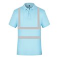 thumbnail image 1 of High Visibility Shirts for Men Quick Dry Button Collared Short Sleeve Shirts Performance Reflective Safety Construction Work Tops Light Blue XL, 1 of 2