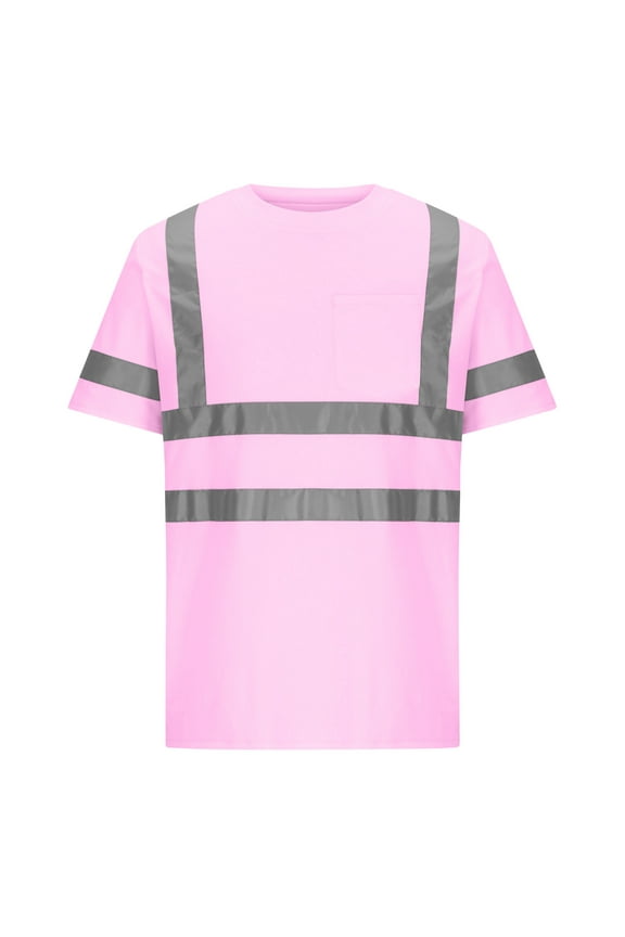 High Visibility Shirts for Unisex Quick Dry Safety T Shirts Class 3 Reflective Strips Mesh Hi Vis Construction Work Shirt