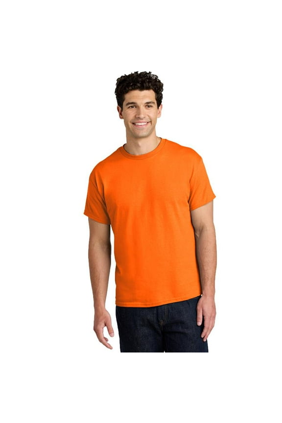 High Visibility Short Sleeve T-Shirt Gildan Hi Vis Safety Shirts for Men Crew Neck Construction workwear Tee| 5.3 Oz Pack Of 1 | Safety Orange – M