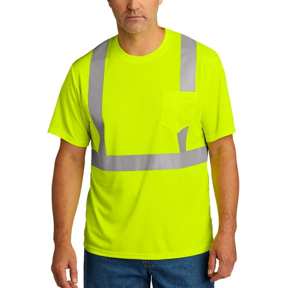 High Visibility Short Sleeve T-Shirts for Men Hi Vis Reflective Class 2 Mesh Tee (Safety Yellow 4 Pack S)