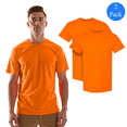 thumbnail image 1 of High Visibility Short Sleeve T-Shirts for Men L Size | Gildan 2 Pack Hi Vis Work Shirts 50/50 cotton/polyester Safety Orange Crew Neck Tee Shirts, 1 of 5