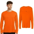 thumbnail image 1 of High Visibility Short Sleeve Workwear Tee, 100% Polyester Hi Vis Pro-Lock Performance Long Sleeve T-Shirt (Neon Orange 2 Pack, L), 1 of 7