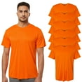 thumbnail image 1 of High Visibility Short Sleeve Workwear Tee, 100% Polyester Hi Vis Reflective Performance T-Shirts for Men (Neon Safety Orange 6 Pack, 4XL), 1 of 7