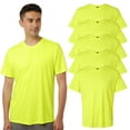 thumbnail image 1 of High Visibility Short Sleeve Workwear Tee, 100% Polyester Hi Vis Reflective Performance T-Shirts for Men (Neon Safety Yellow 5 Pack, 2XL), 1 of 7