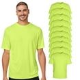 thumbnail image 1 of High Visibility Short Sleeve Workwear Tee, 100% Polyester Hi Vis Reflective Performance T-Shirts for Women (Safety Yellow 10 Pack, 3XL), 1 of 7