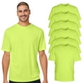 thumbnail image 1 of High Visibility Short Sleeve Workwear Tee, 100% Polyester Hi Vis Reflective Performance T-Shirts for Women (Safety Yellow 6 Pack, L), 1 of 7