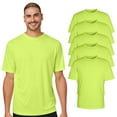 thumbnail image 1 of High Visibility Short Sleeve Workwear Tee, 100% Polyester Hi Vis Unisex Capital Performance T-Shirt ( Safety Green 5 Pack, M), 1 of 7