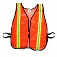 thumbnail image 1 of High Visibility Soft Poly Mesh Safety Vest with 1-1/2 Lime/Silver/Lime Reflective Stripe, Orange 3PK, 1 of 1