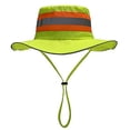 thumbnail image 1 of High Visibility Sun Bucket Hat Reflective Neon Mesh Boonie Hat Breathable with Wide Brim, Fluorescent Polyester, Adjustable Fit 55-60cm, Outdoor Work & Hiking, 1 of 3