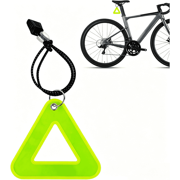 High Visibility Triangular Reflector Pendant, Bike Saddle Reflector Hanging Safety Reflectors for Bicycle Night Cycling Hiking Running Reflective Safety Tag(RL Fluorescent Yellow)