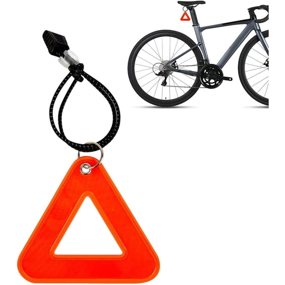High Visibility Triangular Reflector Pendant, Bike Saddle Reflector Hanging Safety Reflectors for Bicycle Night Cycling Hiking Running Reflective Safety Tag(RL Orange)