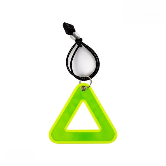 High Visibility Triangular Reflector Pendant, Bike Saddle Reflector Hanging Safety Tag for Bicycle Night Cycling Hiking Running (Yellow)