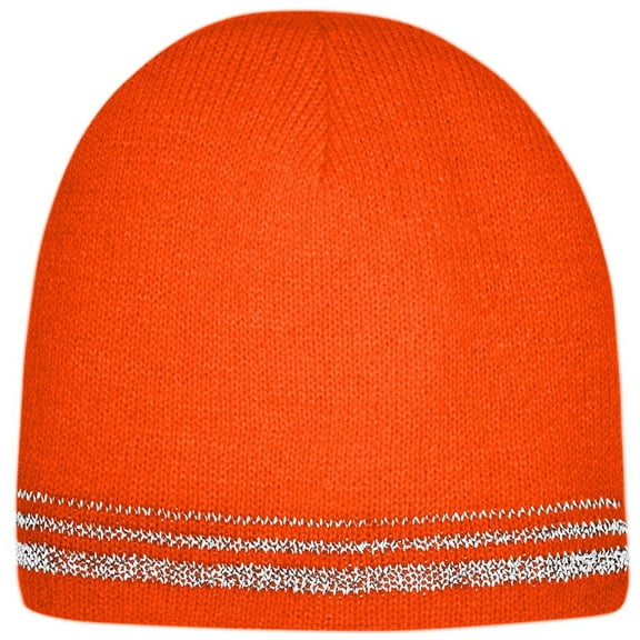 High Visibility Unisex Adult Beanie Hat - Safety orange