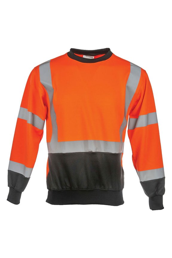 High Visibility Unisex Crew Neck Sweatshirt, ANSI Class 3, Large, SAFEGEAR