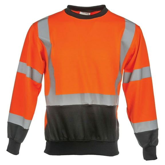 High Visibility Unisex Crew Neck Sweatshirt, ANSI Class 3, Large, SAFEGEAR